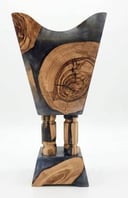 OLIVE WOOD AND EPOXY MADKHAN -GRAY