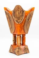 OLIVE WOOD AND EPOXY MADKHAN - ORANGE 