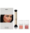 REFY  Cream Blush Duo with Duo Face Brush Gift Set