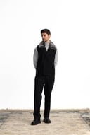 Black Suit-collar Vest