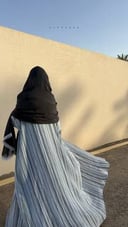 عباية لينن طبيعي سماوي/رمادي