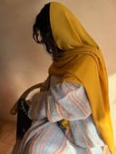 عباية لينن طبيعي (أصفر/ تيفاني)