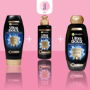  Bundle Of Garnier Ultra Doux With Black Charcoal and Nigella Seed Oil (Shampoo 600 ml + Coditioner 400 ml + Cream 200 ml)