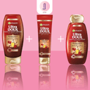  Bundle Of Garnier Ultra Doux With Healing Castor and Almond Oils (Shampoo 600 ml + Coditioner 400 ml + Oil Replacement 300 ml)