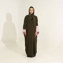 كريب زيتوني مع أكمام مطرزه