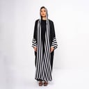 Black and white striped chiffon