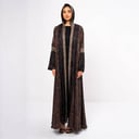 Brown silk  with lace