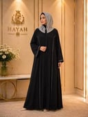 عبايه سوده كريب 
