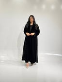 مخمل اسود مع مخمل شيفون من الخلف