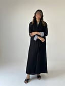 عباية كتان مع أسواره كريب سماوي