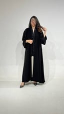 عباية ملكي مع أكمام كتان مشجر