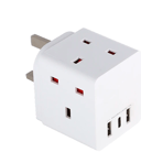 توصيلة قابس جداري أفياش ثلاثي مع منافذ USB و Type-C ضمان 3 سنوات 
