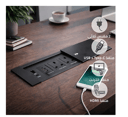 توصيلة أفياش مكتبية دفن مخفية بغطاء اسود سحاب و منافذ Tyep-C-USB + كمبيوتر + HDMI ضمان 3 سنوات 