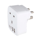 توصيلة قابس جداري افياش ثلاثي مفرد مع مدخل USB + 2 Type-C ضمان 3 سنوات 