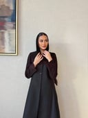 عبايه رسميه من الكتان والدانتيل