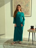 Teal Blue Maxi Knit Dress