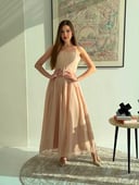 Italian Cotton Apricot Dress