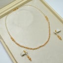 عقد و حلق لؤلؤ طبيعي زراعي ذهب 21