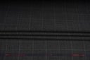 قماش انجليزي صوف 100% من شركة DORMEUIL  بتصميم خطوط مربعات باللون الرمادي ممزوج بخطوط من اللون الزيتي