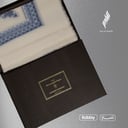  شال ZEGNA مميز باللون البيج بتطريز ازرق مدموج باللون الكحلي فريد من نوعه 