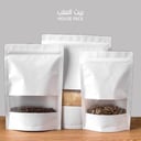 اكياس قهوة ابيض بنافذه شفاف