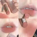 أحمر شفاه مخملي غير لامع مرطب مقاوم للماء بلون المشمش العاري