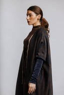 Lightweight wool with velvet Abaya