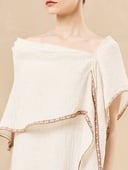 Dress with offshoulder scarf