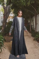 Linen Abaya With Embroidery