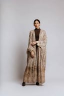 Brown printed Bisht Abaya