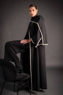 Black Abaya with scarf and embroidery