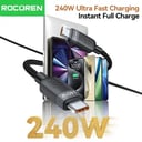 Rocoren 240W USB C Type C Fast Charging Data Cable PD3.1 Quick charging Type C Cord For MacBook iPhone 16 15 Samsung Galaxy S24