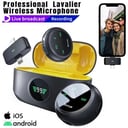 2in1 Professional Wireless Lavalier Microphone for Type-c/IOS Receiver Live broadcast/interview/Recording Noise Microphone