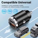 QC3.0 PD Car Charger 5A Fast Charing 2Port 12-24V Cigarette Socket Lighter 100W / 200W Car USBC Charger for iPhone Power Adapter