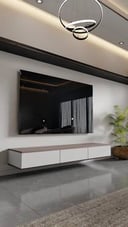 طاولة تلفزيون راقية تعكس ذوق فاخر وتكمل أناقة المكان تصميم عملي يوفر تنظيم مرتب للأجهزة