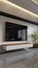 طاولة تلفزيون راقية تعكس ذوق فاخر وتكمل أناقة المكان تصميم عملي يوفر تنظيم مرتب للأجهزة