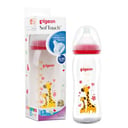 Pigeon Softouch Wide Neck Glass Bottle Decorated  - 240 ML