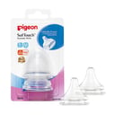 Pigeon Softouch Wide Neck Nipple Two  Pieces - 3+ Months 