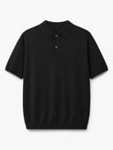 Knit Polo T-Shirt – Black