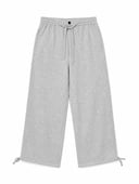 Relaxed Wide Leg Cotton Blend Pants