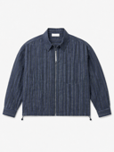Navy Striped Zip Shirt
