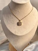 Gold square necklace