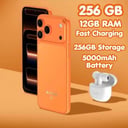 هاتف M-HORSE M17 Pro Max بشريحة NFC – شاشة 6.6 بوصة HD+ – رام 12 جيجابايت – ذاكرة 256 جيجابايت – بطارية 5000 مللي أمبير – 4G – لون برتقالي