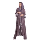 purple chiffon Abaya