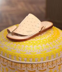 جلد نعام طبيعي ملكي-نعل مع برواز-بيج 