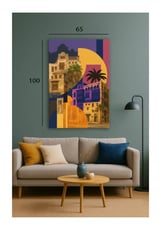 لوحة مرسومة كانفاس لمنطقة جدة التراثية - كبير:100*65