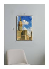 لوحة فنية جدارية كانفاس لبرج الساعة في مكة - صغير:45*30