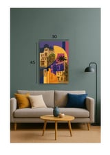 لوحة مرسومة كانفاس لمنطقة جدة التراثية - صغير:45*30