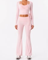 Wrap Long Sleeve Set - baby pink - m