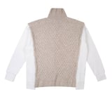 Splicing long sleeve highneck knitwear sweater - Large - Grey